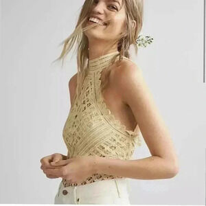 FREE PEOPLE
Be My Battenburg Bodysuit In Vintage Lemon